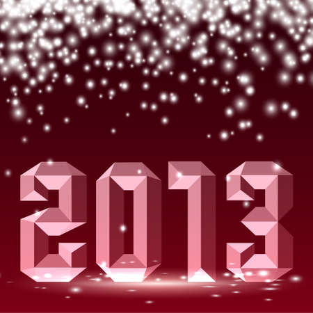 New 2013 year 3D figures with lights. Vector illustrationのイラスト素材