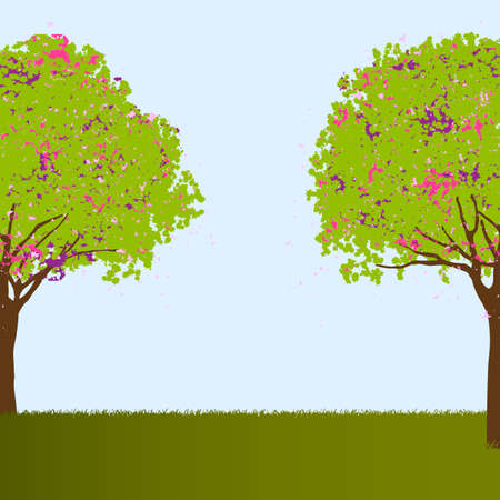 Beautiful trees  illustrationのイラスト素材