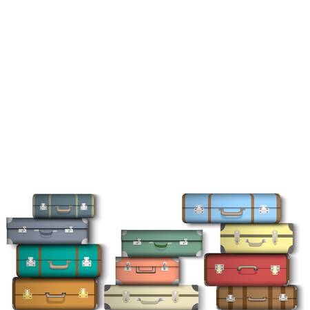Colorful suitcases のイラスト素材