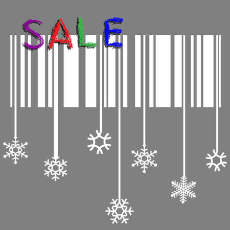 Creative winter sale with stylized snowflake and bar-code のイラスト素材