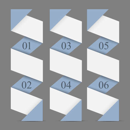 Origami paper vertical numbered banners Trendy design template のイラスト素材