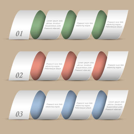  Three modern numbered ribbons-banners.design template のイラスト素材