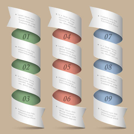 numbered ribbons-banners  Modern design template のイラスト素材