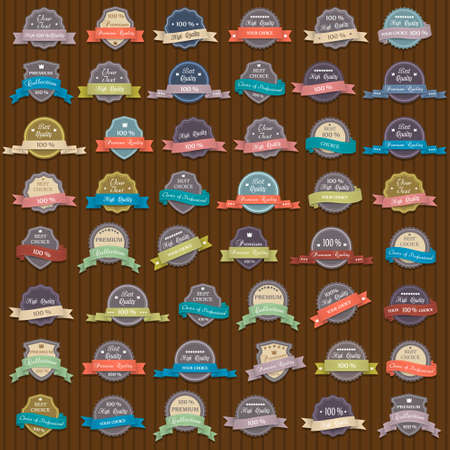 Big vector set of Premium Quality labelsのイラスト素材