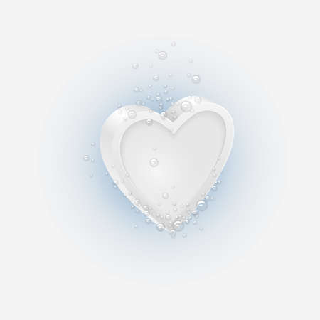 Effervescent tablet in shaped Heart  Conceptual vector illustrationのイラスト素材