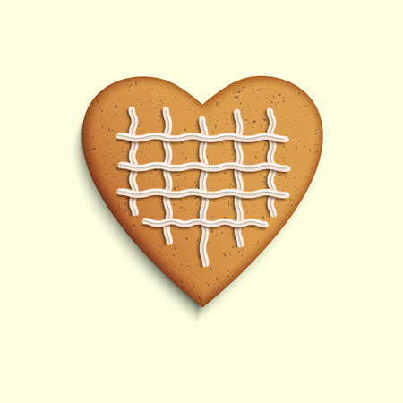 Vector gingerbread heart on white backgroundのイラスト素材