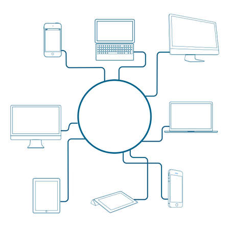 Modern Digital devices. Conceptual vector illustrationのイラスト素材