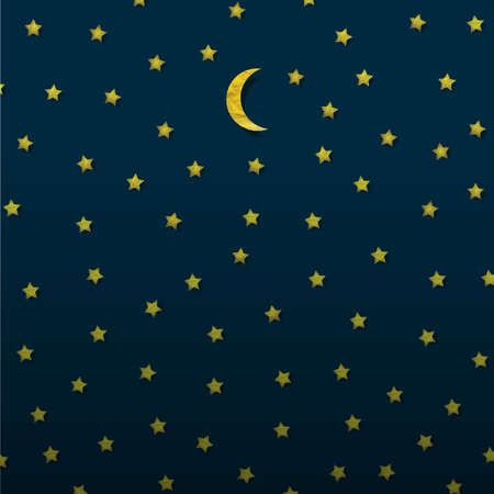 Moon and stars from paper  のイラスト素材