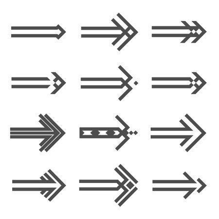 Set of various arrows sign 