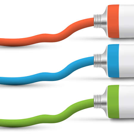 Three  tubes of paint  illustrationのイラスト素材