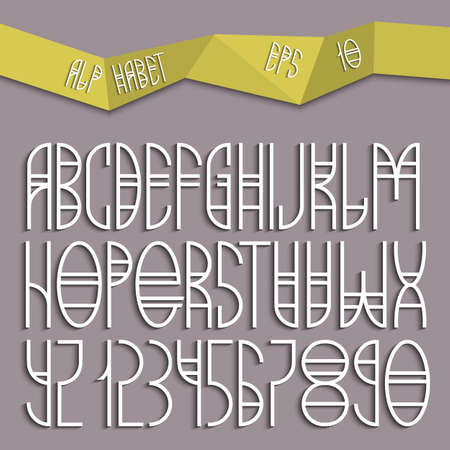 Elegant simple alphabet letters and numbers  のイラスト素材
