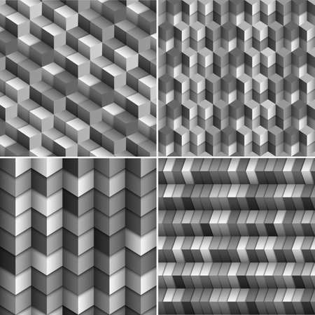 set of monochrome  blocks backgrounds のイラスト素材