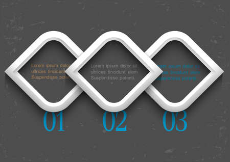 Three geometric numbered banners design template のイラスト素材