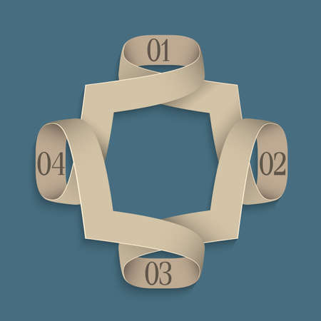   Trendy banner-ribbon design for infographics  Vector template vintage styleのイラスト素材