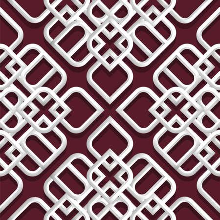 3d white ornament in arabic style. Vector illustrationのイラスト素材