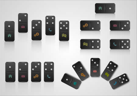 Set of creative web design with domino blocks   Vector EPS10のイラスト素材