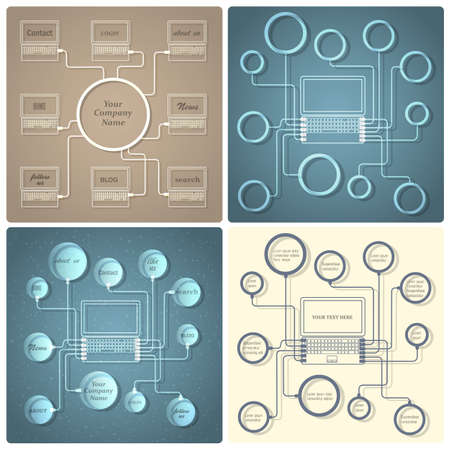 Set of vector creative web design templatesのイラスト素材