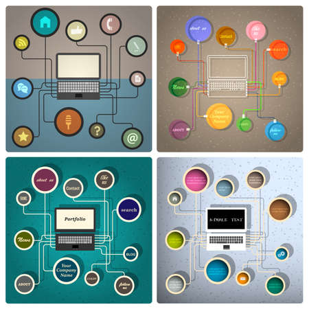 Vector set of creative web design templatesのイラスト素材