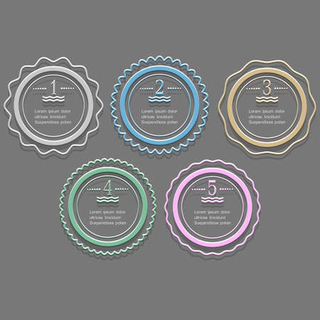 Round banners-options for infographics design. Vector setのイラスト素材