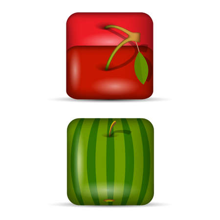 Vector set 2 of app icons-fruits のイラスト素材