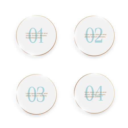 White buttons - number options banners. Vector design template のイラスト素材