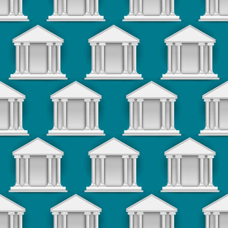  Vector seamless pattern of  buildings banksのイラスト素材