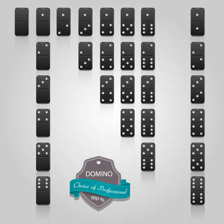 Domino black set of 28 pieces のイラスト素材
