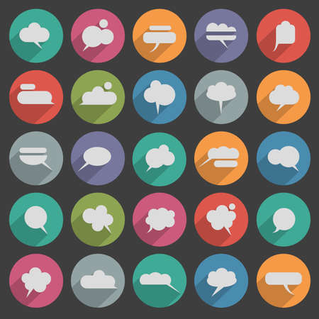 Message bubble icons with long shadow collectionのイラスト素材