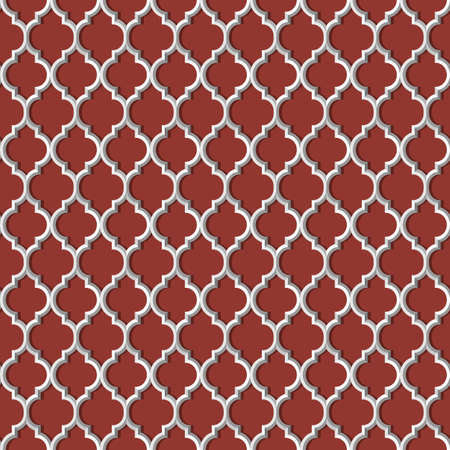 3d white seamless pattern in arabic style background のイラスト素材