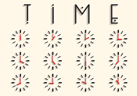 Clocks with transparent shadow setのイラスト素材