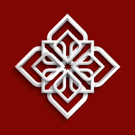 White 3d ornament in arabic styleのイラスト素材