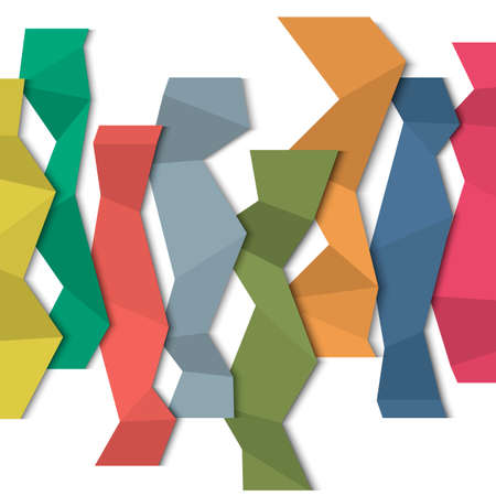 3d vertical colored paper - origami styleのイラスト素材