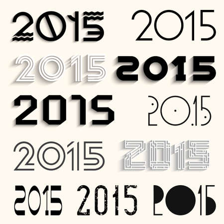 set of various lettering 2015 for design のイラスト素材