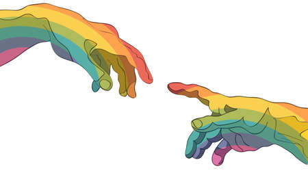 Conceptual illustration of fresco Sistine Chapel by Michelangelo.のイラスト素材