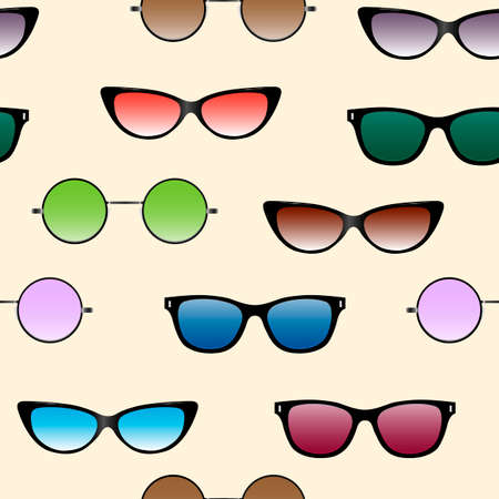 Seamless pattern with sunglasses. Vector backgroundのイラスト素材
