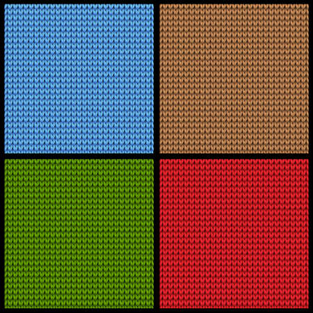 Set of seamless knitted patterns. Vector EPS10のイラスト素材
