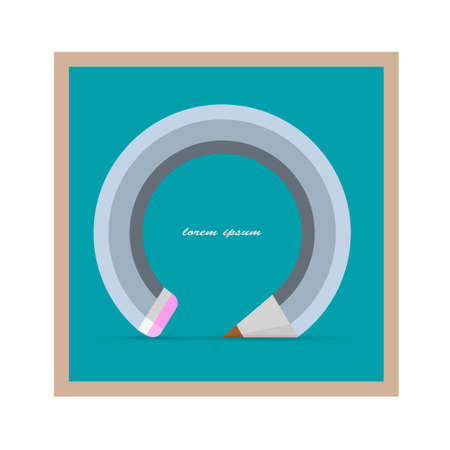 Stylized pencil with eraser. Vector EPS10のイラスト素材