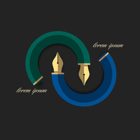 Stylized writing pen - variation 3. Vector EPS10のイラスト素材