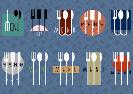 Vector set of stylish restaurant menu designのイラスト素材