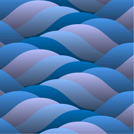 Background of abstract curled blue waves.のイラスト素材