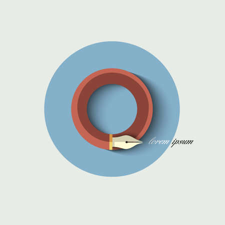 Icon of stylized writing pen.のイラスト素材