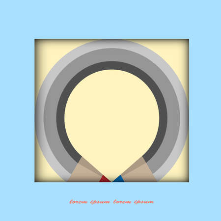 Stylized pencil with paper frame. のイラスト素材