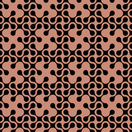 Abstract curved geometric seamless pattern. Vector background