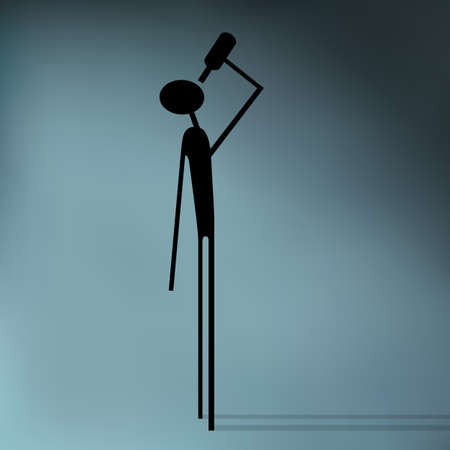 Silhouette of person drinker. Concept vector illustrationのイラスト素材