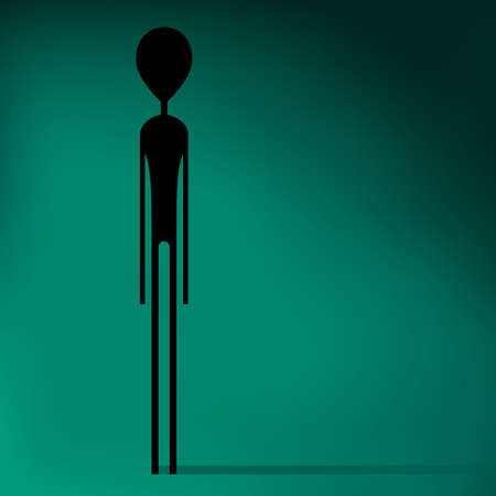 Stylized silhouette of Alien . Vector illustrationのイラスト素材