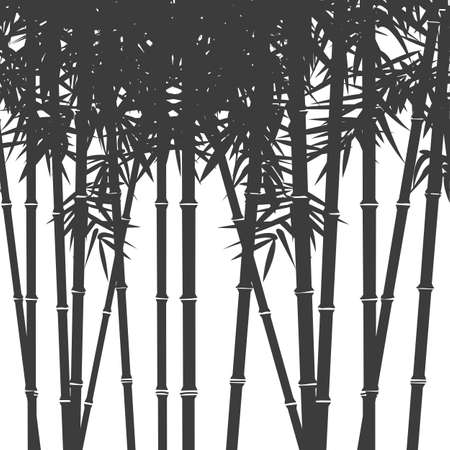 Background with silhouettes of bamboo. Vector  のイラスト素材