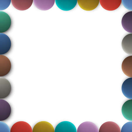 Frame from colored round buttons.のイラスト素材