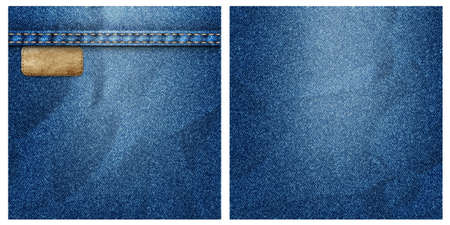Two crumpled denim backgrounds.のイラスト素材