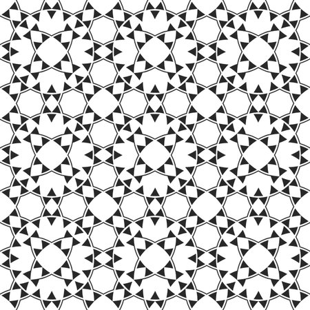 Monochrome seamless ethnic pattern. Abstract seamless ornament.のイラスト素材