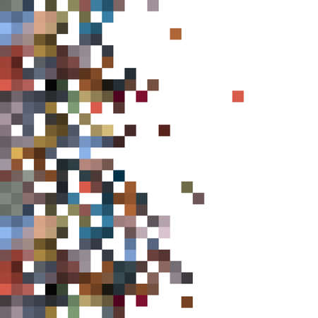 Pixelated Effect Multicolored Background with squares. Mosaic Wallpaper in Retro colors. Vector illustrationのイラスト素材